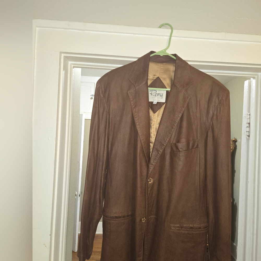 Remy Mens Leather Sport Coat, Size 38, Asking $$105.00